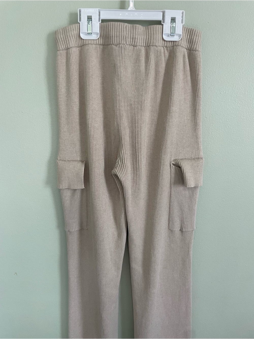 Pink Rose Ribbed Wide-Leg Cargo Lounge Pants Clean girl Vanilla Girl Cozy - Picture 9 of 9
